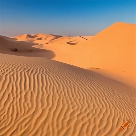 Stunning view of arabian desert sand dunes on Craiyon