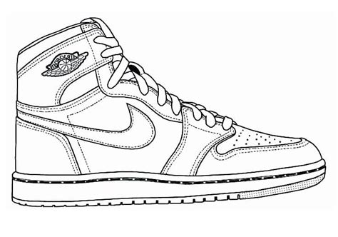 Nike Air Jordan 1 Coloring Page - Free Printable Coloring Pages for Kids