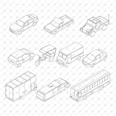 CAD, Vector Isometric Vehicles | Post Digital Architecture