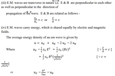 CBSE Class 12 Physics Electromagnetic Waves Formulae