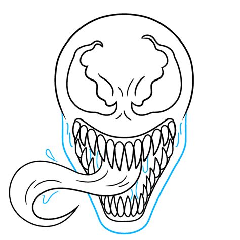 How to Draw Venom's Face - Really Easy Drawing Tutorial