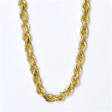 14K Yellow Gold 35.60 Grams Twisted Rope Chain Style Necklace ...