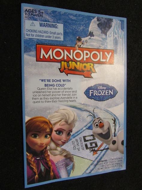 2014 Monopoly Junior Disney's Frozen Edition Game Rules #Disney Disney ...