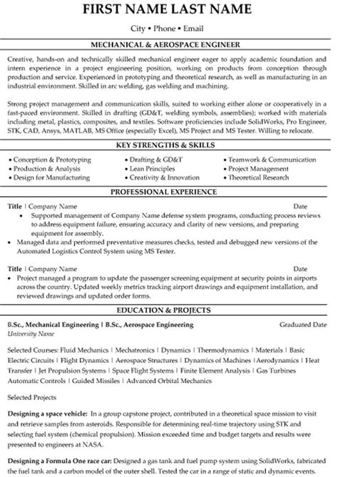 Aerospace Engineer Resume Sample & Template