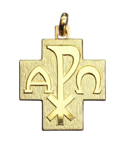 Alpha Omega Cross Pendant Gold plated | Vatican Gift