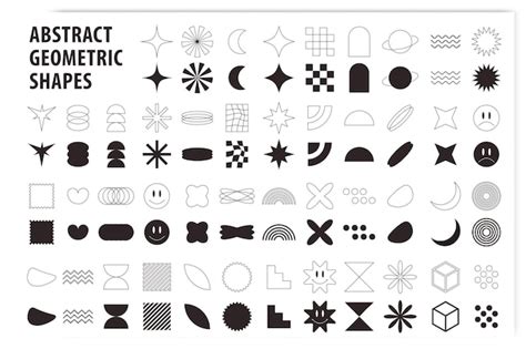 Premium Vector | Abstract Geometric Black and White Elements