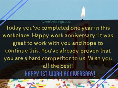 15 Unique Happy 1 Year Work Anniversary Quotes With Images | Work ...