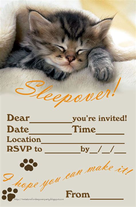 INVITATIONS FOR SLEEPOVER PARTY