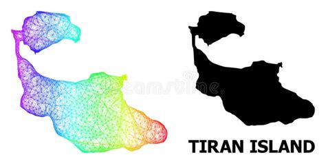 Hatched Map of Tiran Island with Rainbow Colored Gradient Stock Vector ...