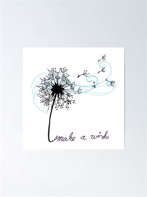 "Make A Wish Dandelion Flower Art Design Gift" Poster by HighArtDesigns ...