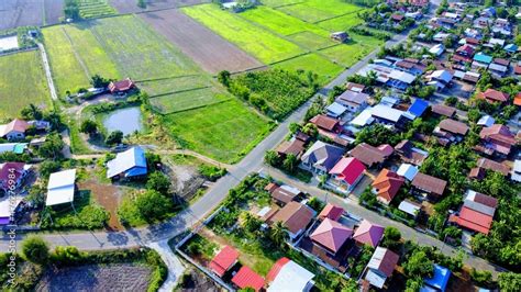 Top view city. Top view town. Top view Landscape. Stock Photo | Adobe Stock