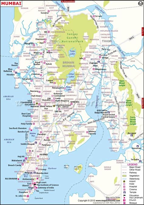 Mumbai Map, City Map of Mumbai, Maharashtra, India