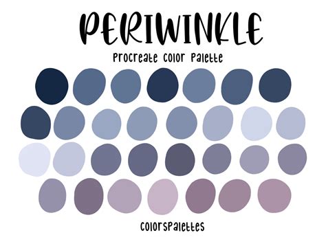 Periwinkle Procreate Color Palette / Colorspalettes™ - Etsy