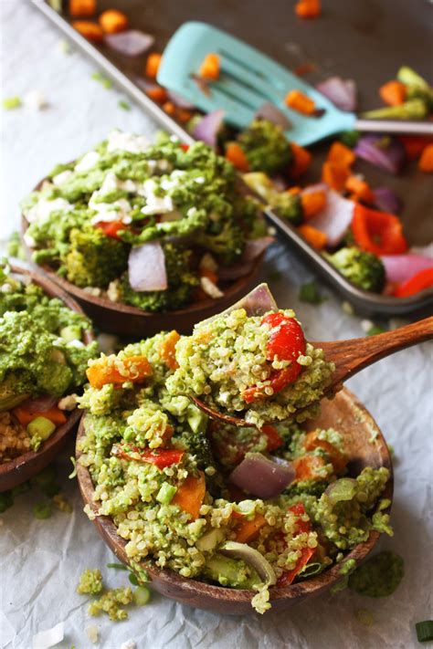 Veggie Power Bowls with Creamy Pesto Sauce