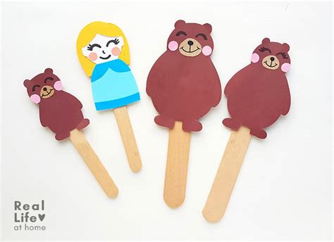 Stick Puppets Goldilocks and the Three Bears Craft