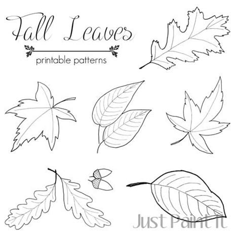 Nine different fall leaf patterns to use for Fall crafting, painting ...