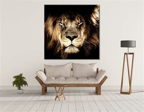 Lion Canvas Wall Art Decor Print Ready to Hang Gift | Etsy