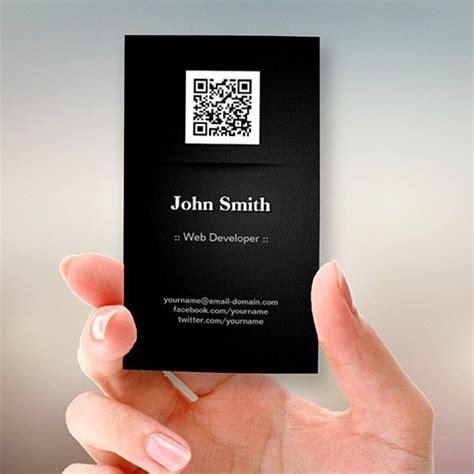 Customizable Web Developer - Elegant Black QR Code Business Card ...