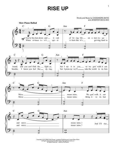 Andra Day - Rise Up sheet music