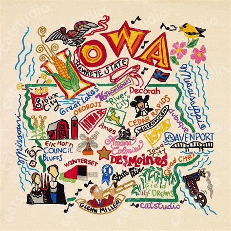 Iowa Fine Art Print | State Collection by catstudio | Art prints, Hand ...