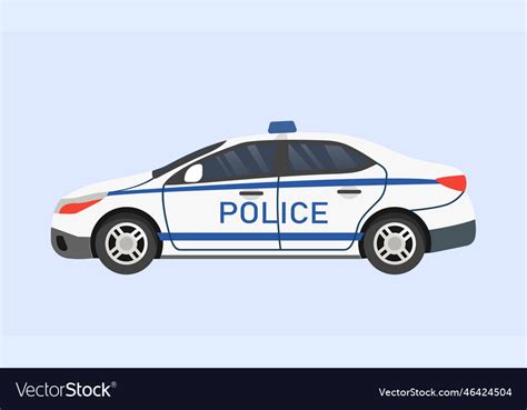 Police car side view Royalty Free Vector Image