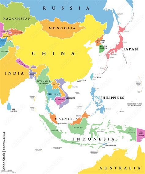 Asia Map Labeled Asian Countries Map Asian Map With Country Names And ...