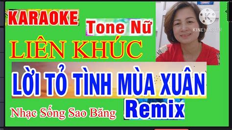 KARAOKE LỜI TỎ TÌNH CỦA MÙA XUÂN REMIX TONE NỮ - YouTube