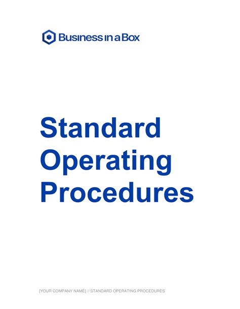 Accounting Standard Operating Procedure Template