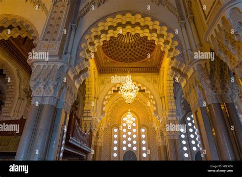 Hassan II mosque interior, Casablanca, Morocco Stock Photo - Alamy