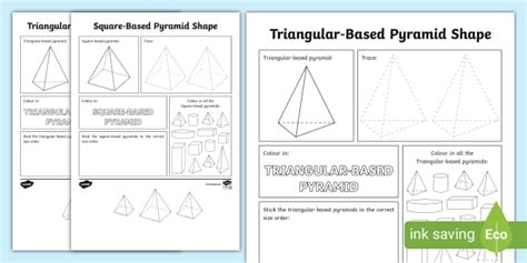 Pyramid Shape Worksheet (teacher made) - Twinkl