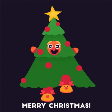 Animated Jumping Tree Merry Christmas Friend GIF | GIFDB.com