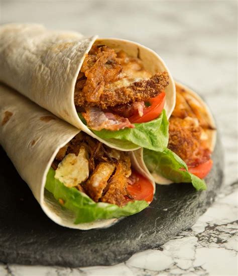 The Chicken in these wraps are coated in a Crispy Breadcrumb and ...