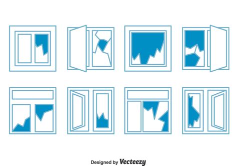 Broken Window Collection Vector 119651 Vector Art at Vecteezy