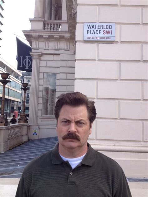 Behind the scenes of Parks & Recreation in London - Nick Offerman (Ron ...