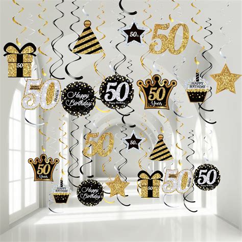 Buy 50th Birthday Party Hanging Swirls for Men Women 50 Years Cheers ...