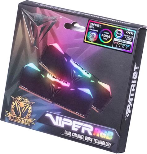 Patriot Viper Black RGB DDR4 Memory PVR432G360C7K