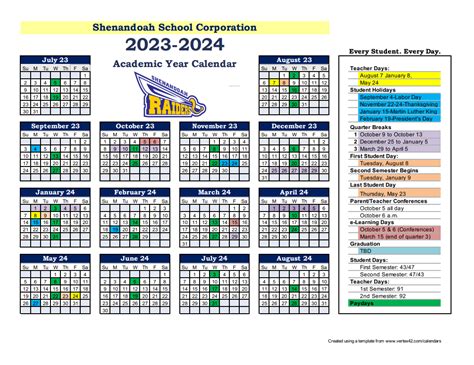 Shenandoah School Corporation Calendar 2024-2025