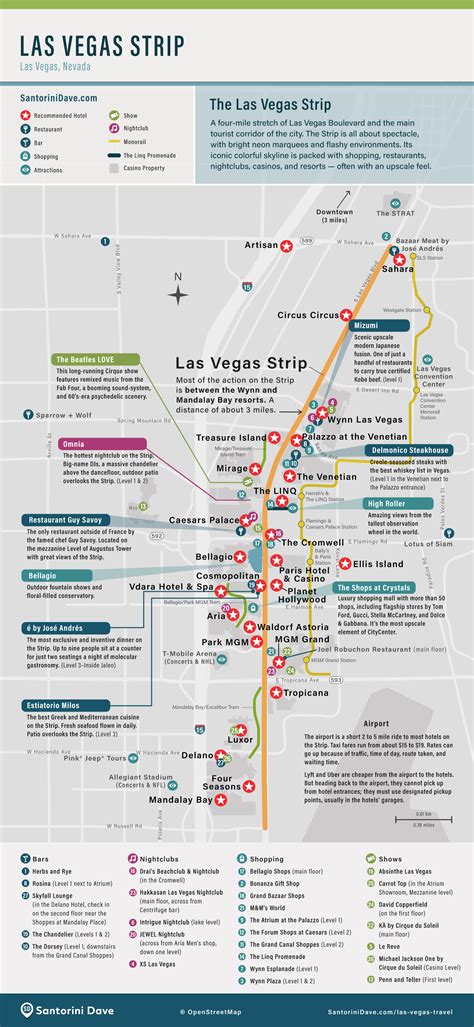 Map of Las Vegas and The Strip - Casinos, Airport, Tram