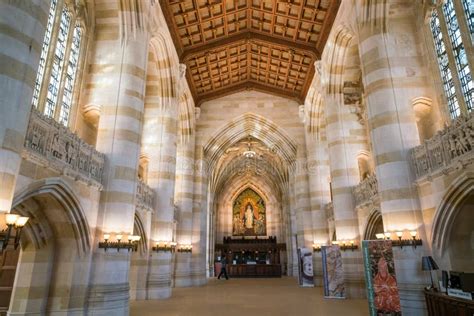 Interior of Yale University Library Stock Image - Image of university ...