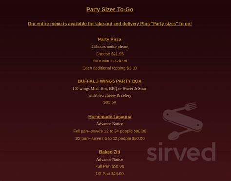 Uncle Joe's Pizzeria menus in Geneva, New York, United States