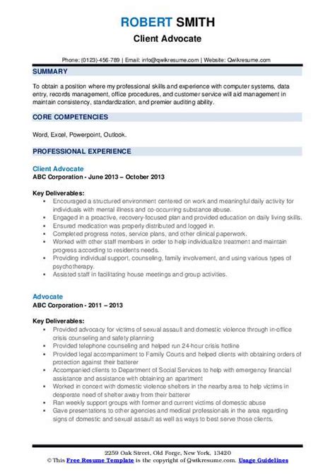 Advocate Resume Samples | QwikResume