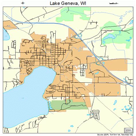 Lake Geneva Wisconsin Street Map 5541450