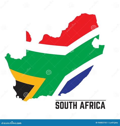 Flag and Map of South Africa Stock Vector - Illustration of nation ...