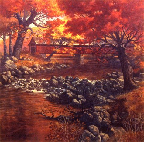 Autumn Bridge Painting by Tom Wooldridge