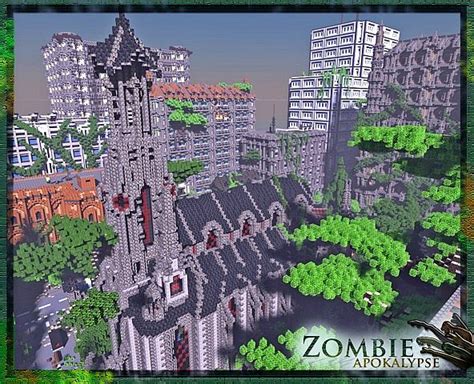 Zombie Apocalypse [I am Legend Map] with 3D scenery Minecraft Map