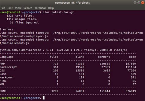 cloc - Count Lines of Code in Many Programming Languages