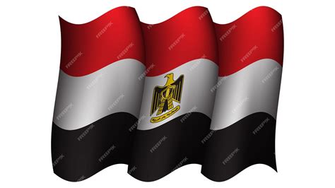 Premium Vector | Egypt realistic waving flag design vector illustration