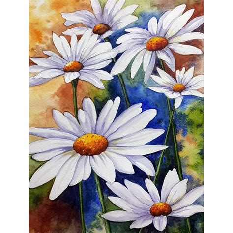 Daisy Painting, Flower Art Painting, Painting 88A | Daisy painting ...