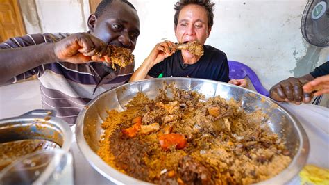 Amazing VILLAGE FOOD in Senegal - HUGE MEAT COUSCOUS! Best West African ...