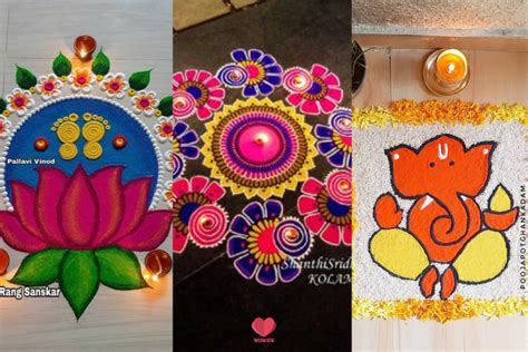 Simple Peacock Rangoli Designs For Diwali